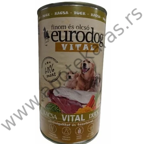 e-d-pacetina KONZERVA EURODOG VITAL HRANA ZA PSE 60% PAČETINE 1240gr