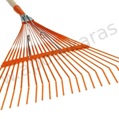 Trakaste grablje za lišće 22 z plastične sa drvenom drškom