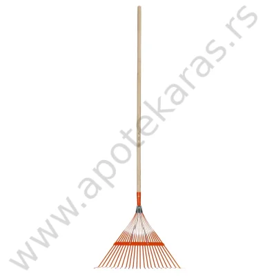 Trakaste grablje za lišće 22 z plastične sa drvenom drškom